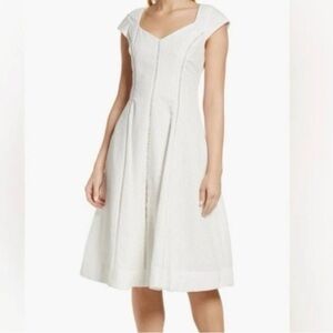 RACHEL PARCELL white eyelet fit and flare dress